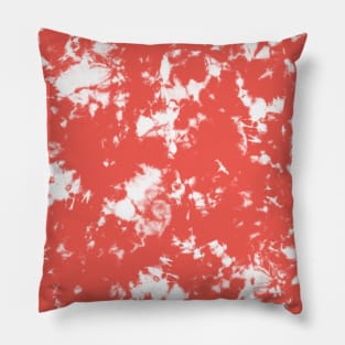 Orange coral Storm - Tie Dye Shibori Texture Pillow