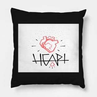 Human heart illustration and concept Pillow