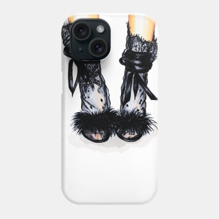 Stylish Black Lace Socks Phone Case