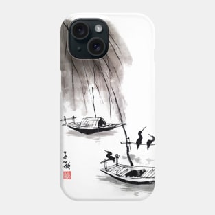 Boat on a lake Phone Case