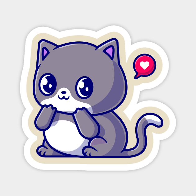 Cute Shy Cat Cartoon - Cute Shy Cat Cartoon - Magnet | TeePublic Cute Shy Cat Cartoon - Cute Shy Cat Cartoon - Magnet | TeePublic