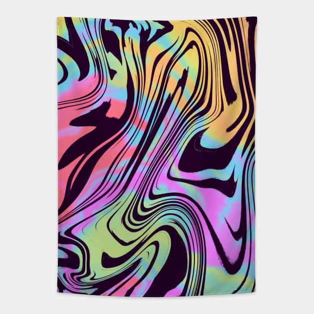 Fluid Colors Abstract Paint Tapestry by Trippycollage