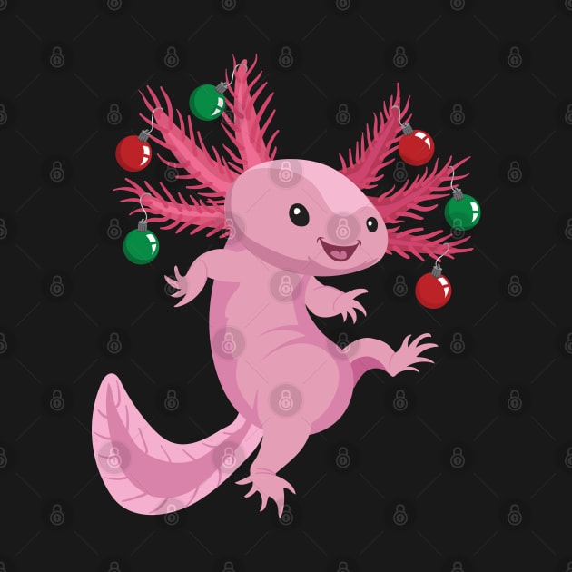 Festive Axolotl (Leucistic) by Peppermint Narwhal