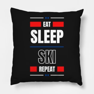 Eat Sleep Ski Repeat Pillow