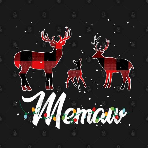Memaw Reindeer Plaid Pajama Shirt Family Christmas by intelus