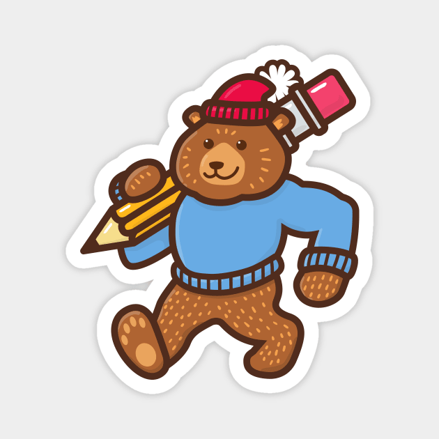 The Pencil Bear Magnet by DangerHuskie