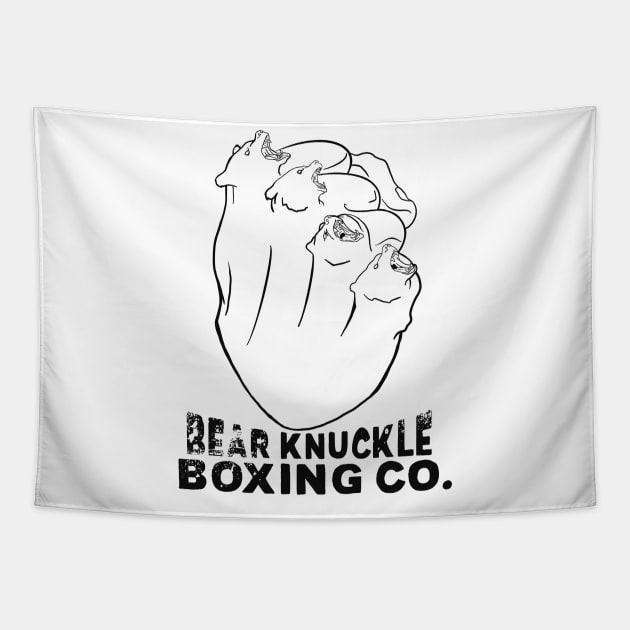 Bear Knuckle Boxing Co. (black design on light colors) Tapestry by RobKingIllustration