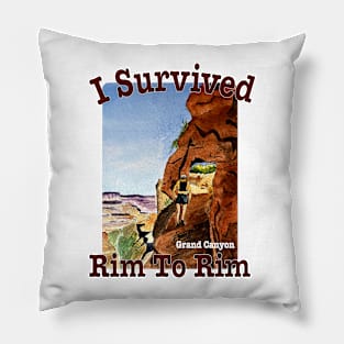 I Survived Rim to Rim Grand Canyon Hike Pillow