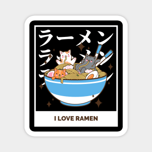 cats love ramen Magnet