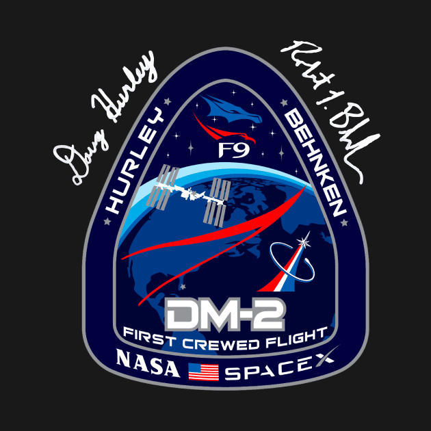 Nasa Spacex patch demo-2 with hurley behnken signature by Adaba