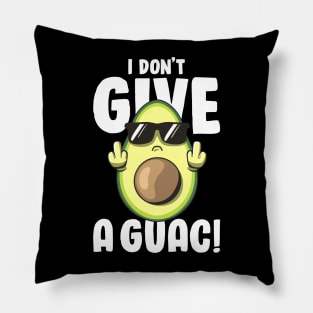 I Don't Give a Guac Love Avocado Guacamole Funny Vegan Pillow