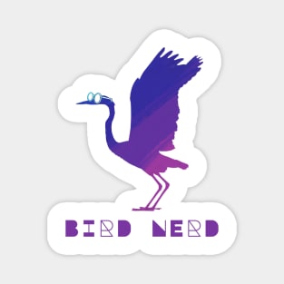 Bird Nerd Great Blue Heron Wearing Glasses Magnet