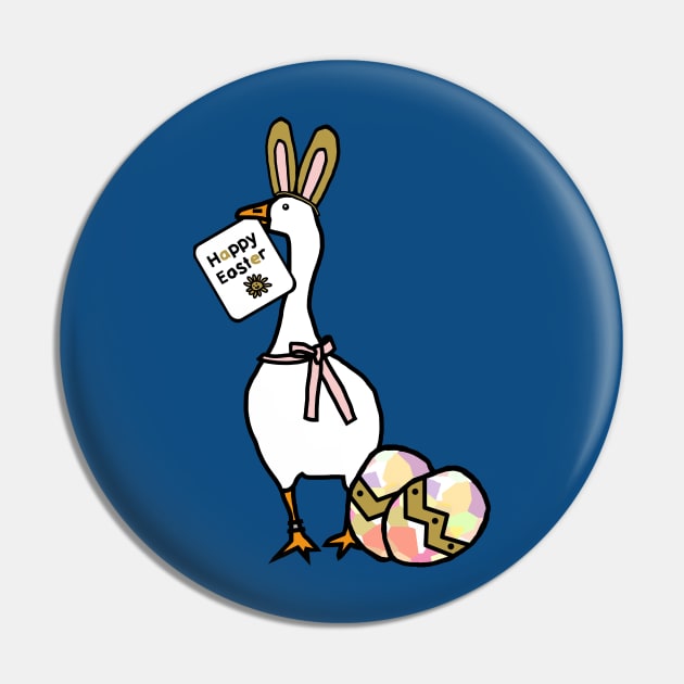 Happy Easter Bunny Ears on Gaming Goose Pin by ellenhenryart