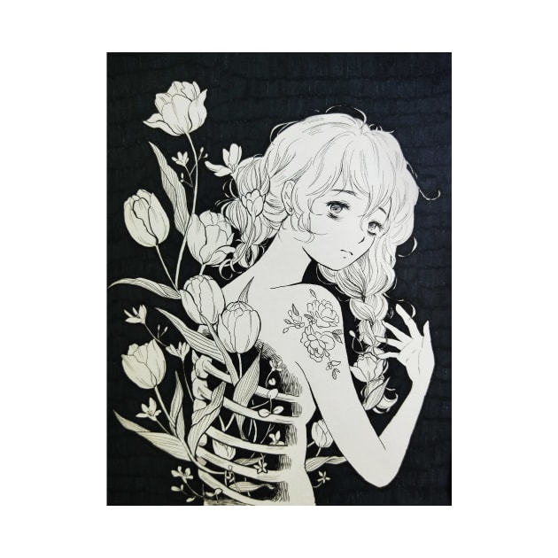 Girl Bones Flower 3 by yunzhen_ho