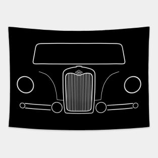 Riley Pathfinder classic 1950s British car white outline graphic Tapestry