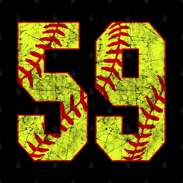 Fastpitch Softball Number 59 #59 Softball Shirt Jersey Uniform Favorite Player Biggest Fan by TeeCreations