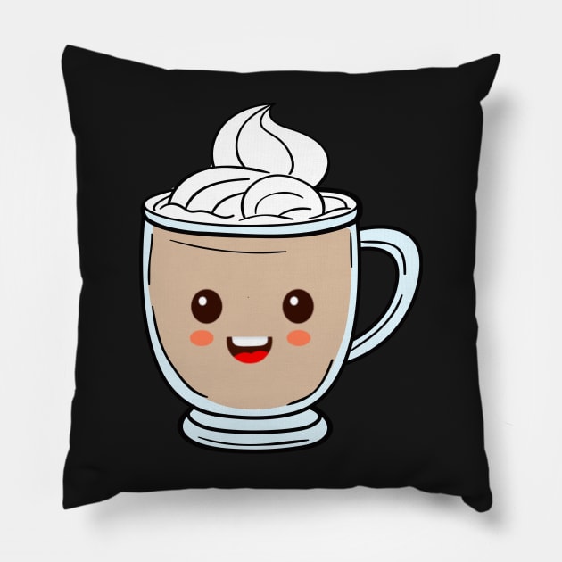 Cute Smiling Hot Cocoa Pillow by broadwaygurl18