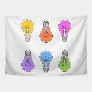 lightbulb rainbow design Tapestry