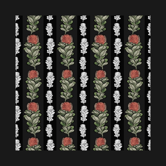 Bold Australian Native Floral Stripes - CreateArtHistory by annaleebeer