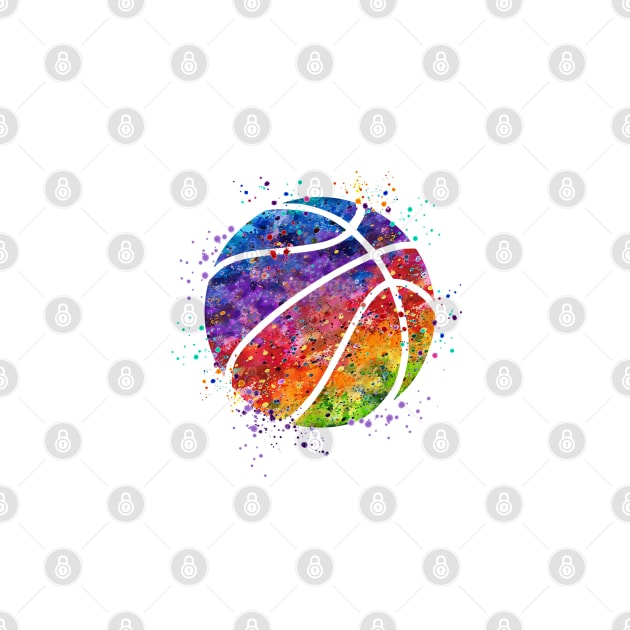 Basketball Ball Colorful Watercolor by LotusGifts