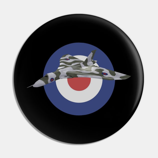 RAF Vulcan Bomber British Plane V Force Roundel Pin by Dirty Custard Designs 