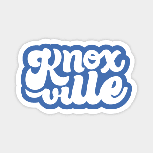 Knoxville Script - White + Blue Magnet