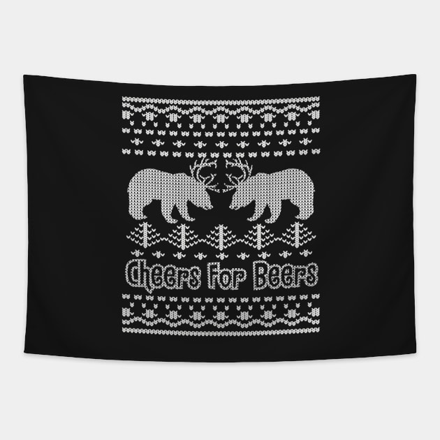 Cheers for beers Ugly Christmas Model Tapestry by D3monic