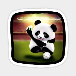 Cute Panda Soocer in Future World Magnet