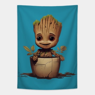 Happy Baby Groot Tapestry