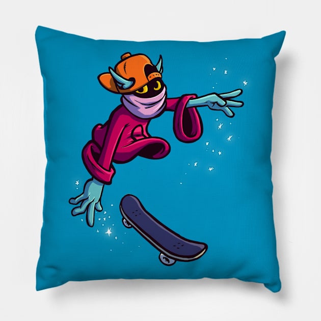 Skateboarding Orko Pillow by davor