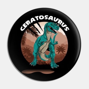 Ceratosaurus With Background Dinosaur Design Pin