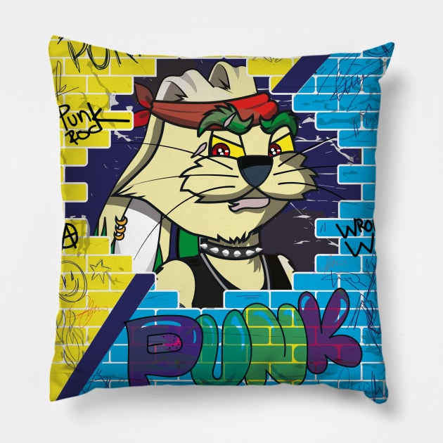 Punk Art with a Rabbit Pillow by HarlinDesign