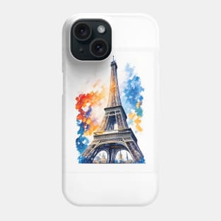 Eifel Tower In Watercolor Style - AI Art Phone Case