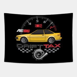 Yellow ae86-Drift Tax Tapestry