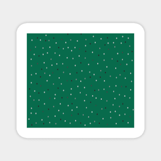 Festive Silver Polka Dots on Green Magnet