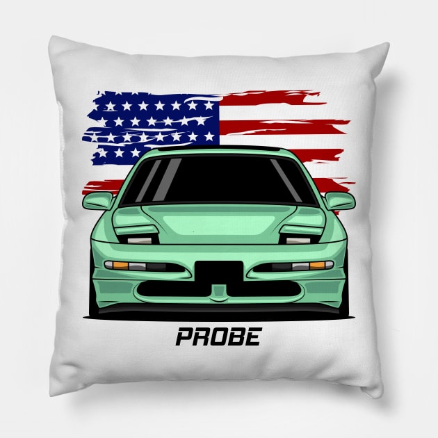 Front Probe Green Pillow by GoldenTuners