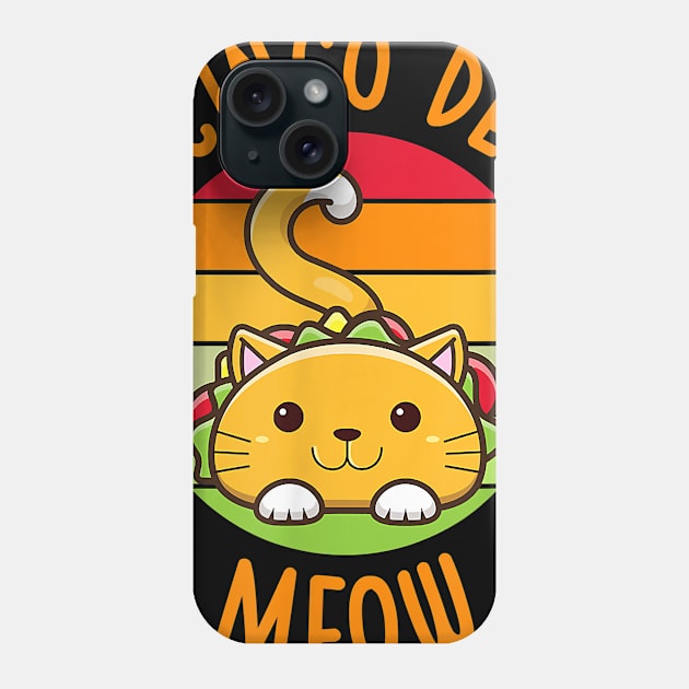 Cinco De Meow Cinco De Mayo Funny Tacos Cat Lover vintage Phone Case by prunioneman