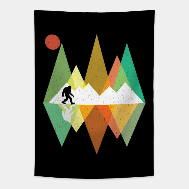 Bigfoot - Bigfoot In The Mountains Tapestry by Kudostees