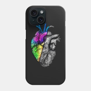 Heart in half colorful Phone Case