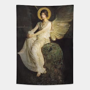 Winged Figure Seated Upon a Rock by Abbott Thayer Tapestry