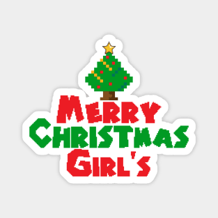 Merry Christmas Girl's Magnet