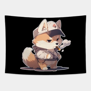 Akita Inu Cigar Tapestry