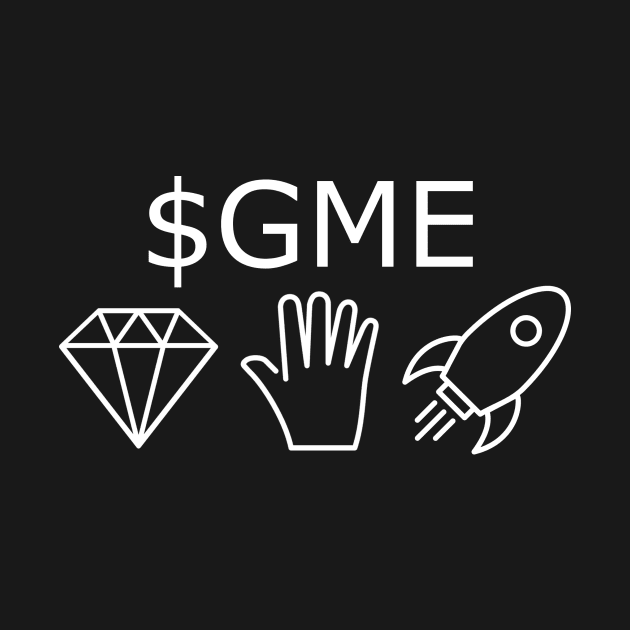 $GME Diamond Hand Rocket (white) by Big Term Designs