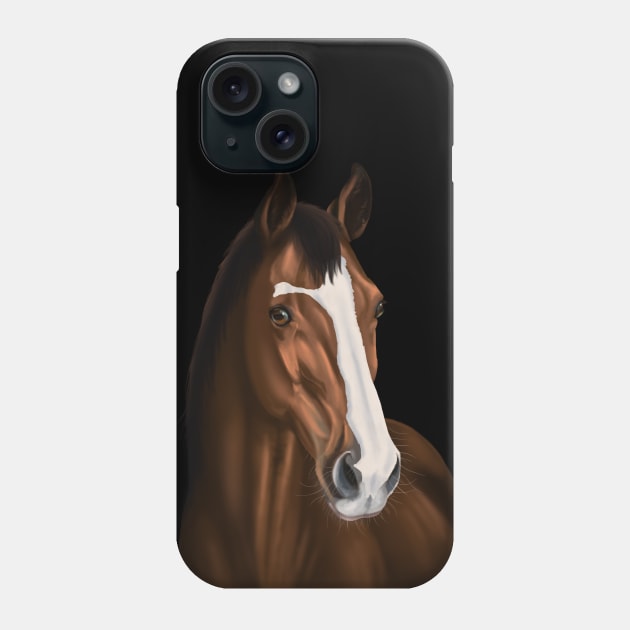 Realistic Brown/Red Horse with Blaze Phone Case by FalconArt