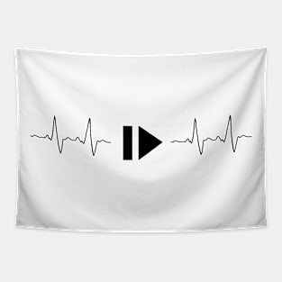 Music and heart pulse Tapestry