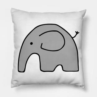 Grey Baby Elephant Pillow