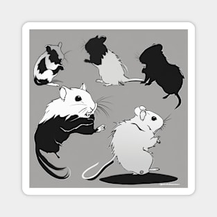 Hamsters Shadow Silhouette Anime Style Collection No. 26 Magnet