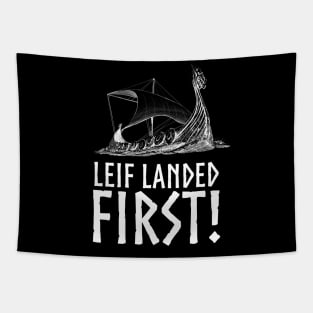 Leif Landed First - Viking Longship Medieval Norse History Tapestry