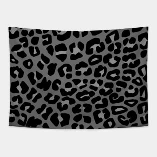 Leopard Spots Print Pattern in Black and Grey Tapestry