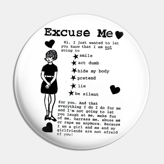 EXCUSE ME RIOT GRRRL Pin by Luckythelab